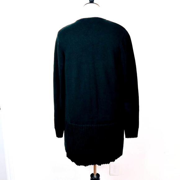Cabi Size M ATC Offhand Cardigan Sweater Long Tie Neck 5827 Knit Black - Picture 5 of 11
